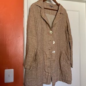 Flax linen tan jacket